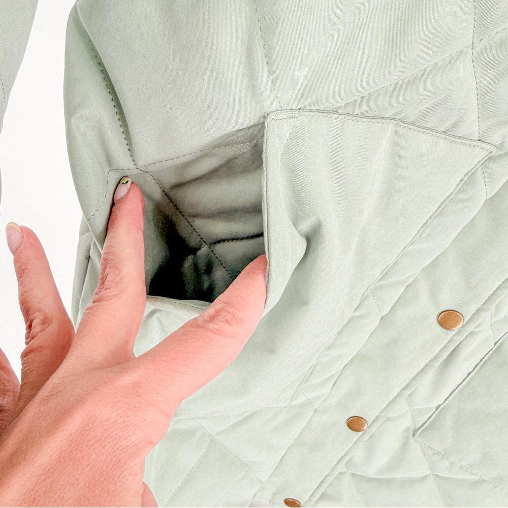 Universal Thread Green Puffer Jacket Stand-Up Col… - image 3